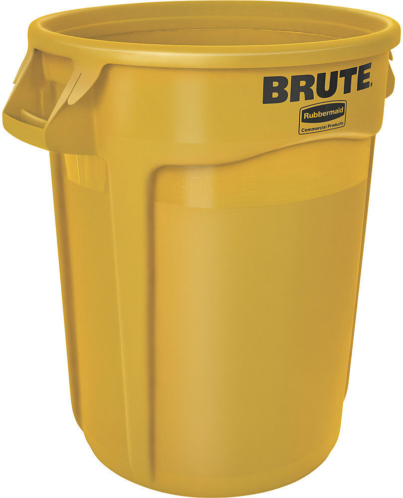 Universalcontainer BRUTE® mit Deckel rund, Volumen 121 l, gelb Rubbermaid