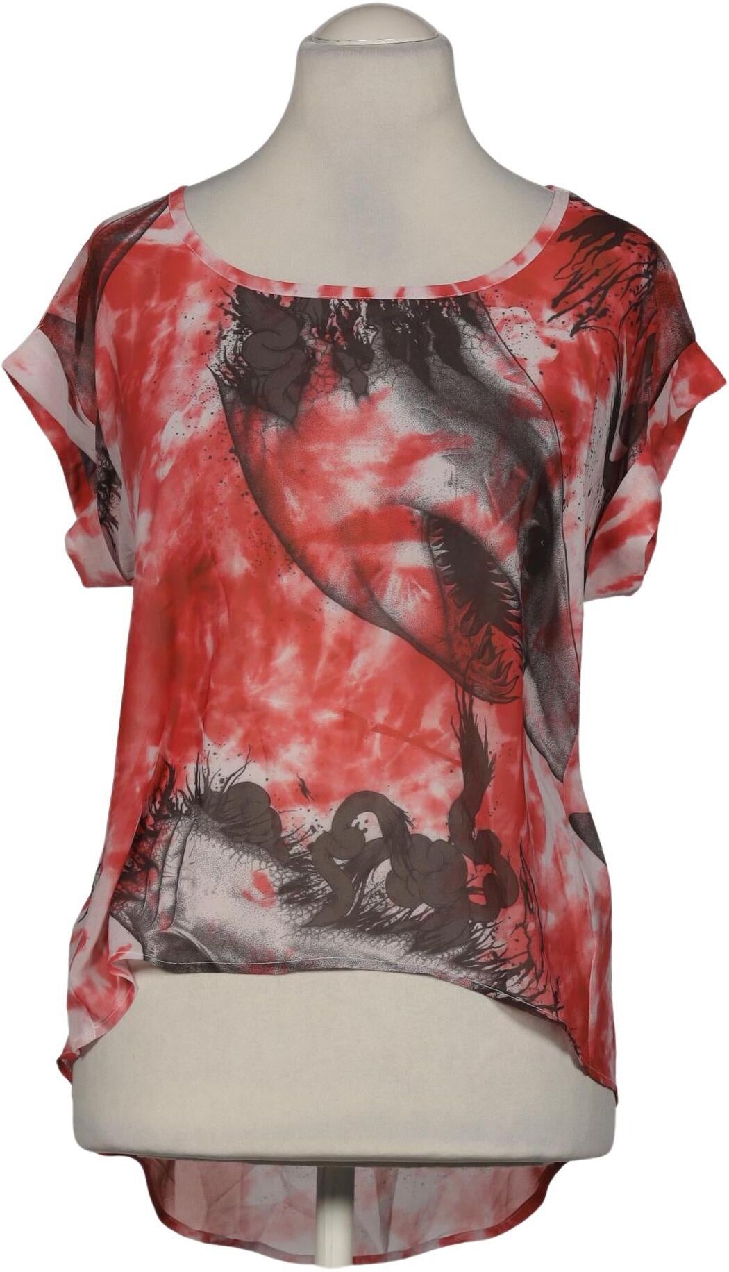 Drop Dead Damen Bluse, Mehrfarbig, Gr. L, Synthetik - Second Hand