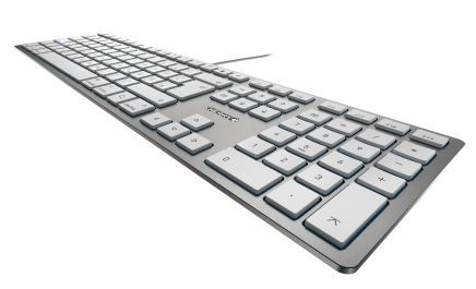 Cherry KC 6000 Slim für Mac Tastatur kabelgebunden, Silber