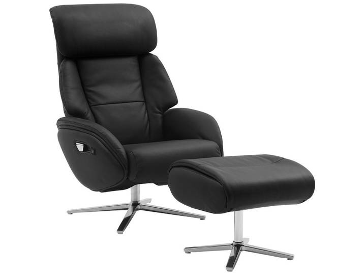 Livetastic Massagesessel-Set, Schwarz, Metall, Echtleder, Rindleder, 76x107x82 cm, Relaxfunktion, Netzbetrieb, Massagefunktion, Wohnzimmer, Sessel, Massagesessel