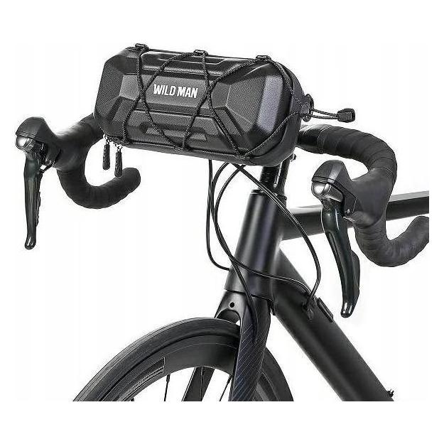 Wildman Bicycle accessory traveling bag for bike handlebars with zipper 2L XT17 black (2 l, Lenkertasche) (59962708)