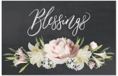 FirstDawn "Blessings 24 Sheet Reusable Premium Paper Stock Placemats in Resealable Storage Bag Made in The USA 17"" x 11"""
