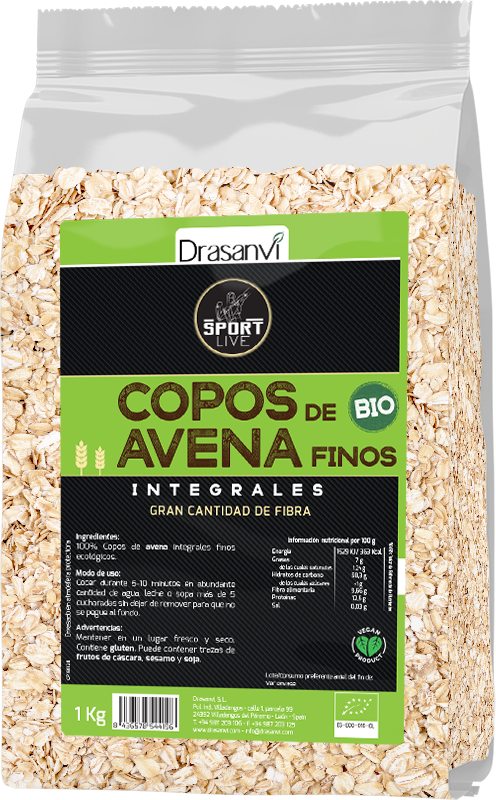 Drasanvi BIO fine oat flakes Sport live 1 kg