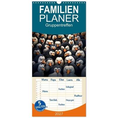 Familienplaner 2027 - Gruppentreffen mit 5 Spalten (Wandkalender, 21 x 45 cm) CALVENDO