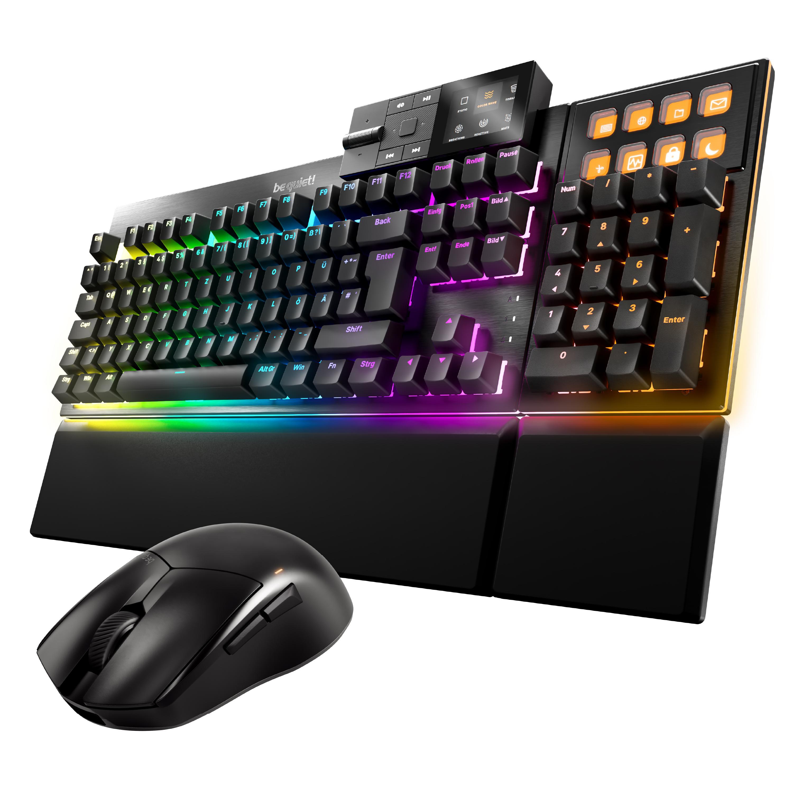 be quiet! DARK MOUNT Silent Linear Combo, Maus-Tastaturkombination, kabellos, Gaming, inkl. be quiet! Dark Perk Ergo DM_Linear_DP_Ergo_Bundle