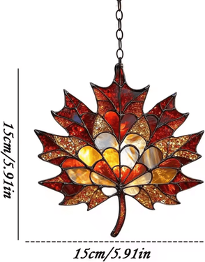 Inspire Curations Acrylic Maple Leaf Suncatcher Autumn Light Catcher Hanging Decor c
