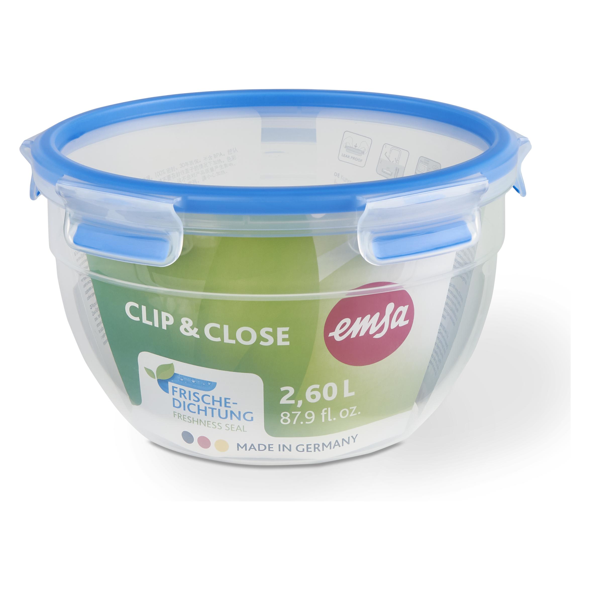 Emsa Clip&Close Frischhaltebox 2,6 L rund (2.60 l) (2189375)