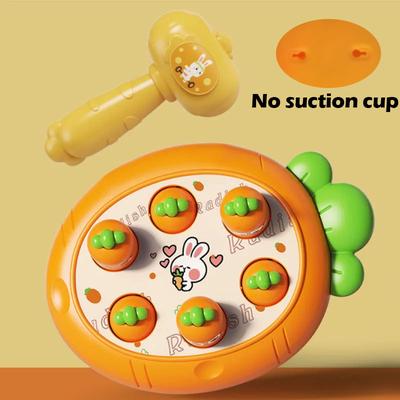 Uplifted Trends Cartoon Montessori Toddler Educational Toy Animal Theme Knocking Game For Parent Child Interaction carrots Hammer