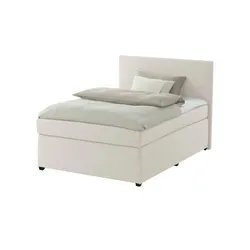 Boxspringbett mit Matratze und Topper  H3 Duke , creme , Maße (cm): B: 97 H: 104