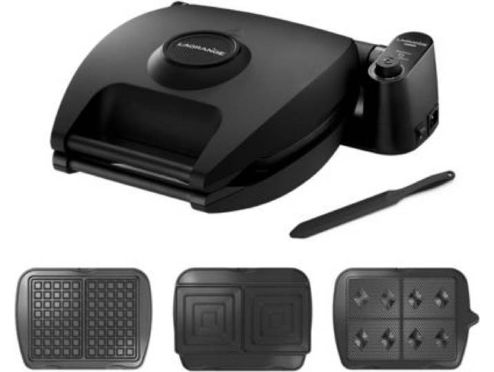 Lagrange - Croque, Gaufrier, Gaufrette Premium 2 Noir G+Gt+Cm+Spatule 018663