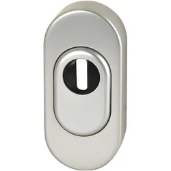 FSB, Türgriff + Türgarnitur, Sicherheitsrosette 73 3249 oval PZ mit Kernziehschutz, Aluminium silber (Türgriff)