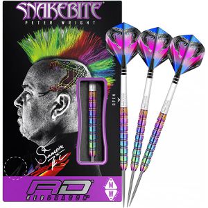 Red-Dragon Dartpfeile Snakebite 1 Rainbow Steeldarts, mit Metallspitze, 24 g, 3 Stück