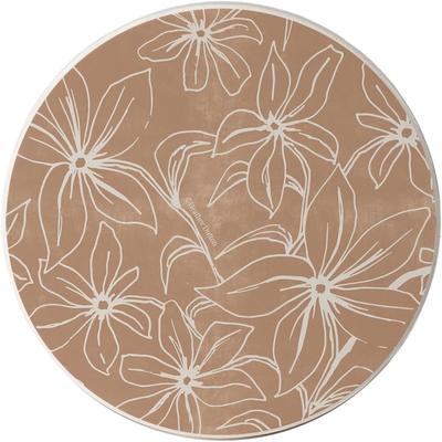Thirstystone "Mocha Lily Round Absorbent Stone Coaster with Protective Cork Backing Manufactured in The USA 4"" Diameter"