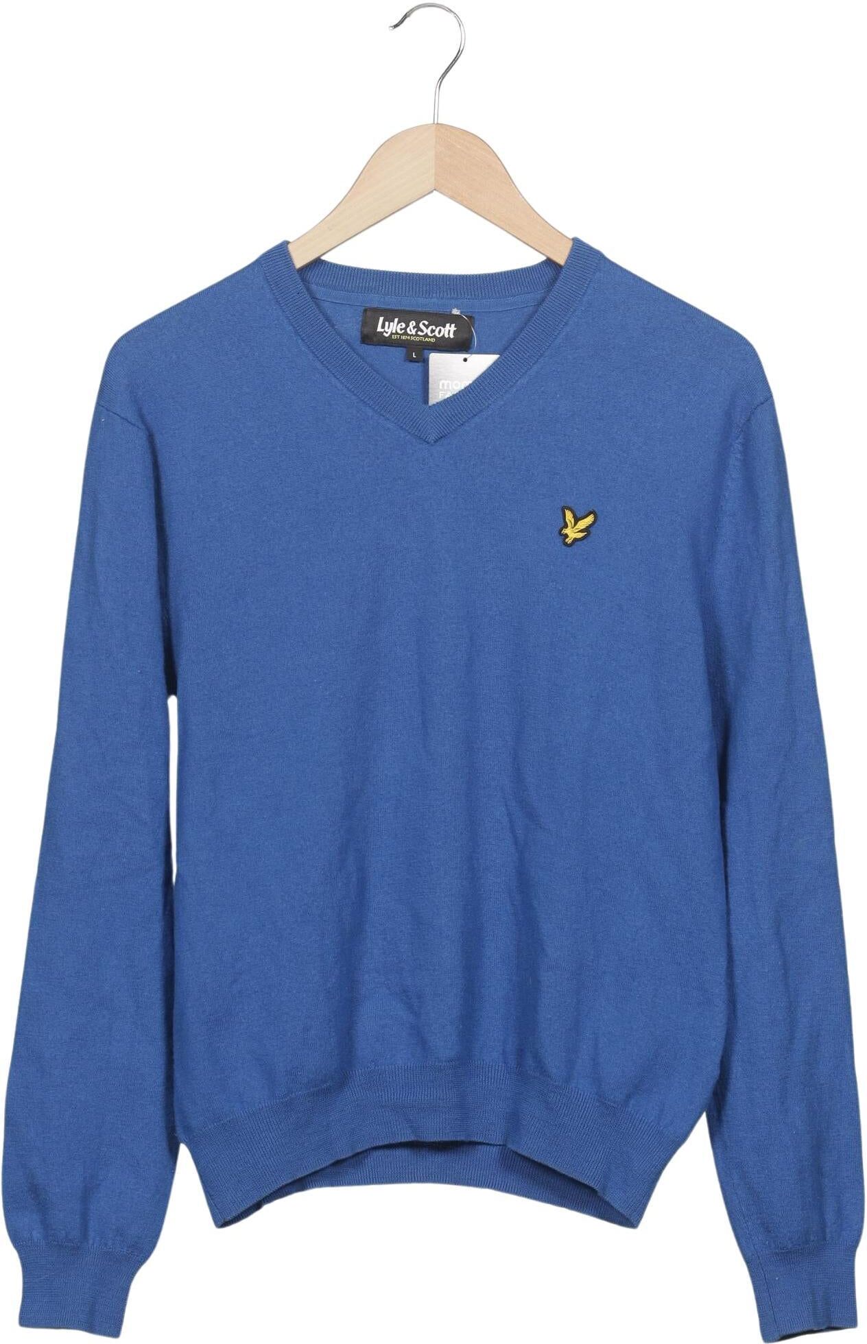 Lyle & Scott Herren Pullover, Blau, Gr. L, Merino - Second Hand
