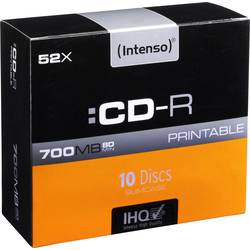 Intenso 1801622 CD-R 80 Rohling 700 MB 10 St. Slimcase Bedruckbar