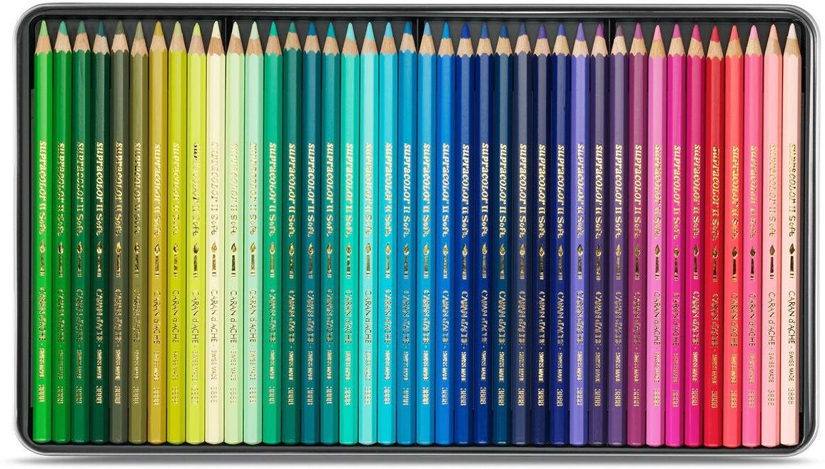 Aquarellstifte "Caran d'Ache Supracolor,caran", bunt (mehrfarbig), Holz, Metall, Stifte, Aquarellstifte mehrfarbig Einheitsgröße