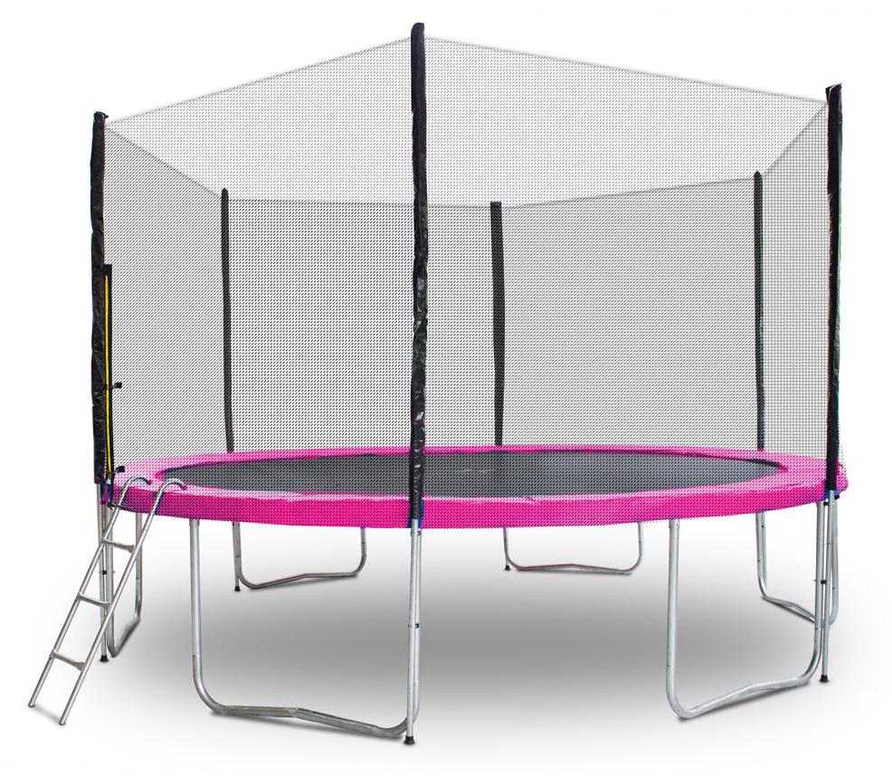 Trampolin-King 430cm Trampolin mit Sicherheitsnetz, Randabdeckung, Leiter, Pink MS-17140