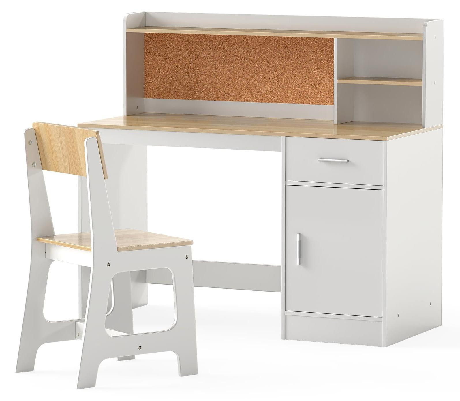 Northix Kindermeubelset met bureau, stoel en opbergplanken