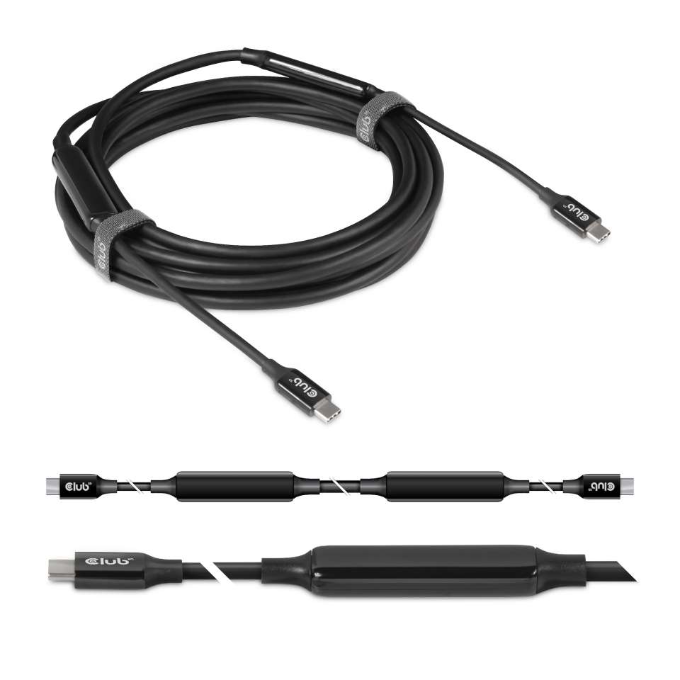 Club3D Club 3D USB 3.2 Typ-C zu Typ-C Kabel 5m 8K60Hz St./St. schwarz CAC-1535