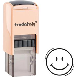 Trodat Motivstempel edy FIX Smiley, aus Kunststoff, 1,9 x 1,9 cm, selbstfärbend, schwarz