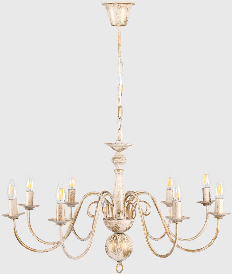 Marlow Home Co. Margarita 8 - Light Candle Style Chandelier Distressed White 80cm H X 80cm W