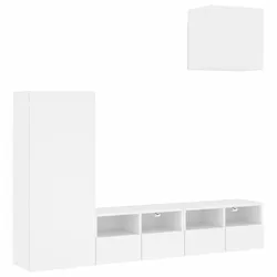 Helloshop26 - Multimedia-TV-Möbel TV-Regal Sideboard TV-Möbel für Esszimmer Wohnzimmer Schlafzimmer 4-teilig weißes Holzwerkstoff 02_0029232