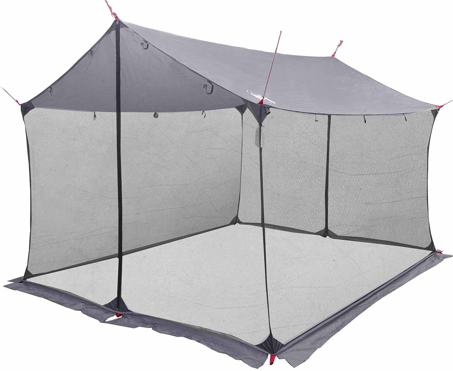 vidaXL Tarp de camping avec murs en maille Gris et orange