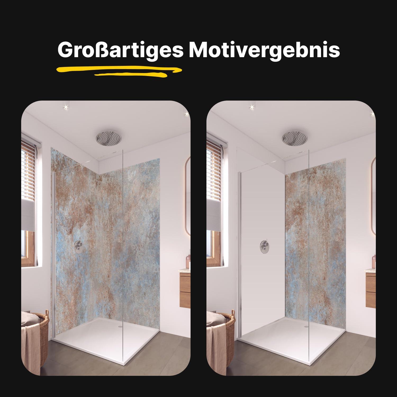 Duschrückwand - Wandverkleidung für Dusche aus Acryl 0,3 cm - 120 x 210 cm - Rostige Metallplatte