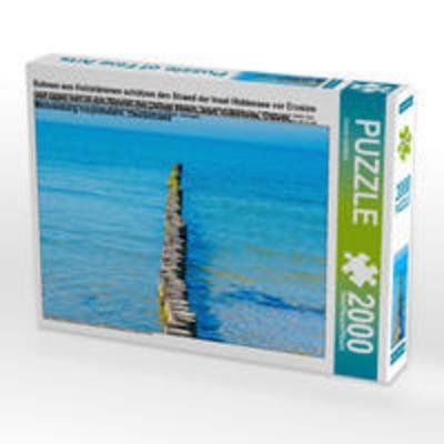 CALVENDO Puzzle Buhnen aus Holzstämmen schützen den Strand der Insel Hiddensee vor Erosion und ragen weit in das Wasser der Ostsee hinein, Insel