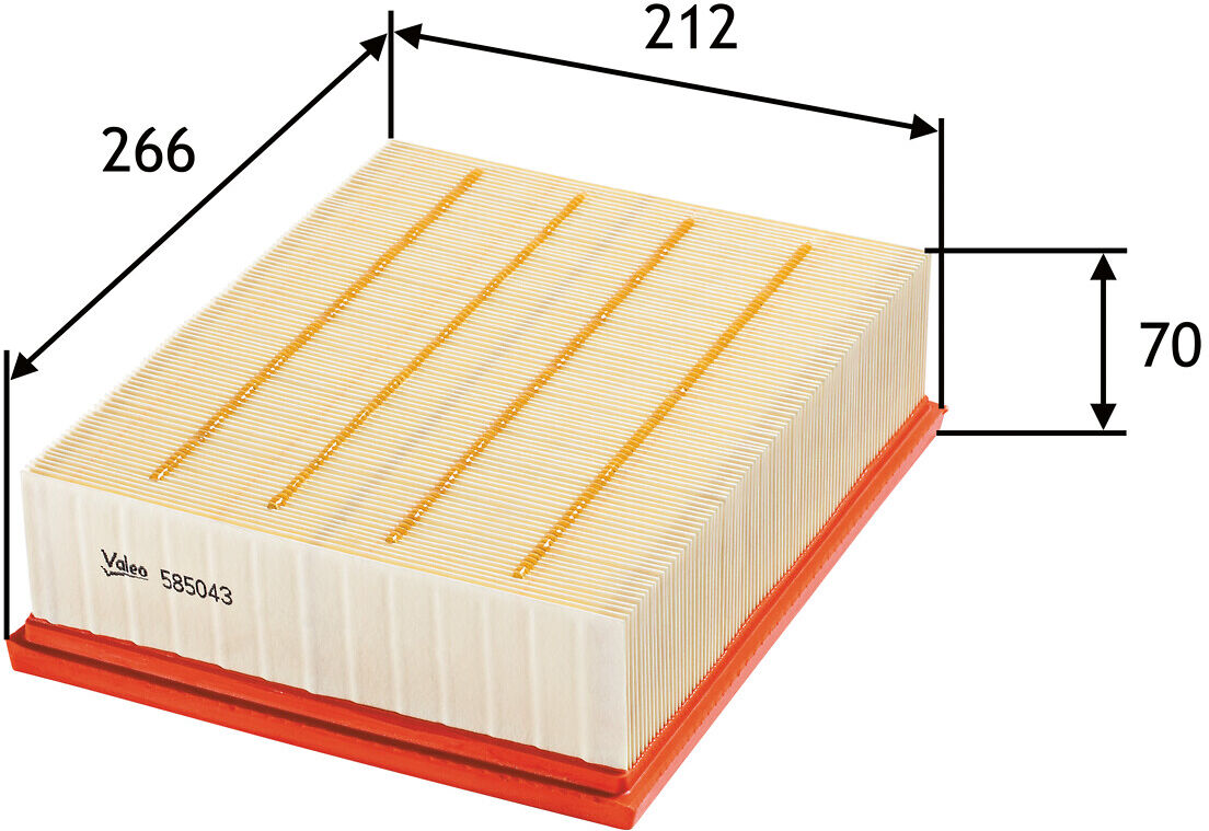 Valeo Luftfilter 585043 Filtereinsatz 70mm Für Seat