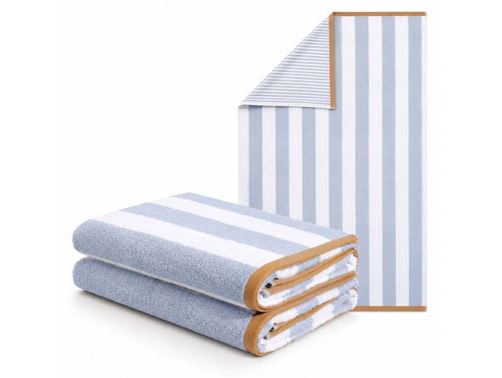 Strandtuch OTTO HOME Elenna, 100% Baumwolle, flauschig und weich, 500 gr/m² , blau, B:180cm L:90cm, Frottier, Obermaterial: 100% Baumwolle, Handtücher, Strandtuch, Strandtücher 90x180cm, Streifen, modern