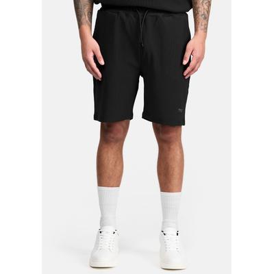 Shorts TRUEPRODIGY "Samuel Rippstrucktur Stickerei Eingrifftaschen", Herren, Gr. M, N-Gr, schwarz, Obermaterial: 95% Polyester PES. 5% Elasthan EL., regular fit, Hosen Shorts