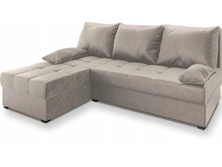 ANGEBOT Cremefarbige ausziehbare Ecksofa ZENA, beidseitig II. Wahl