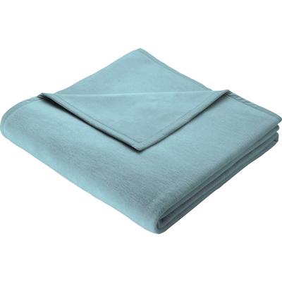 Wohndecke BIEDERLACK "Cotton Home, Kuscheldecke", blau (aqua), B:150cm L:220cm, Baumwolle, Polyacryl, Wohndecken, Wohndecke, im Uni Design, Kuscheldecke