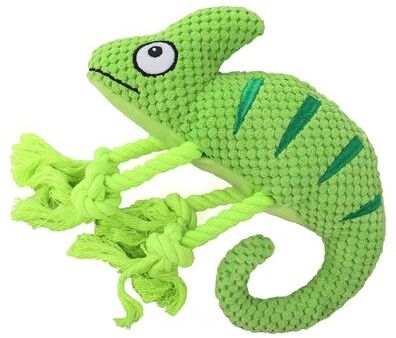 Inspire Select Chameleon Plush Squeaky Dog Toy Bite Resistant Chew & Squeaker Toy For Small To Large Dogs green