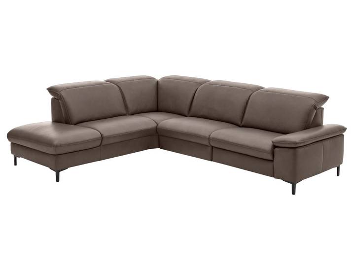 Beldomo Premium Ecksofa PAMPLONA, grau, Leder