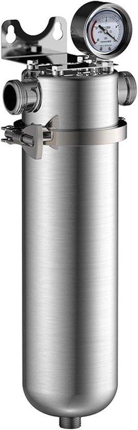 Wasserfiltersystem Home - Kran Wasserreiniger Vorfilter - Wasserqualität verbessern - Edelstahlgehäuse - 15000L - Silber