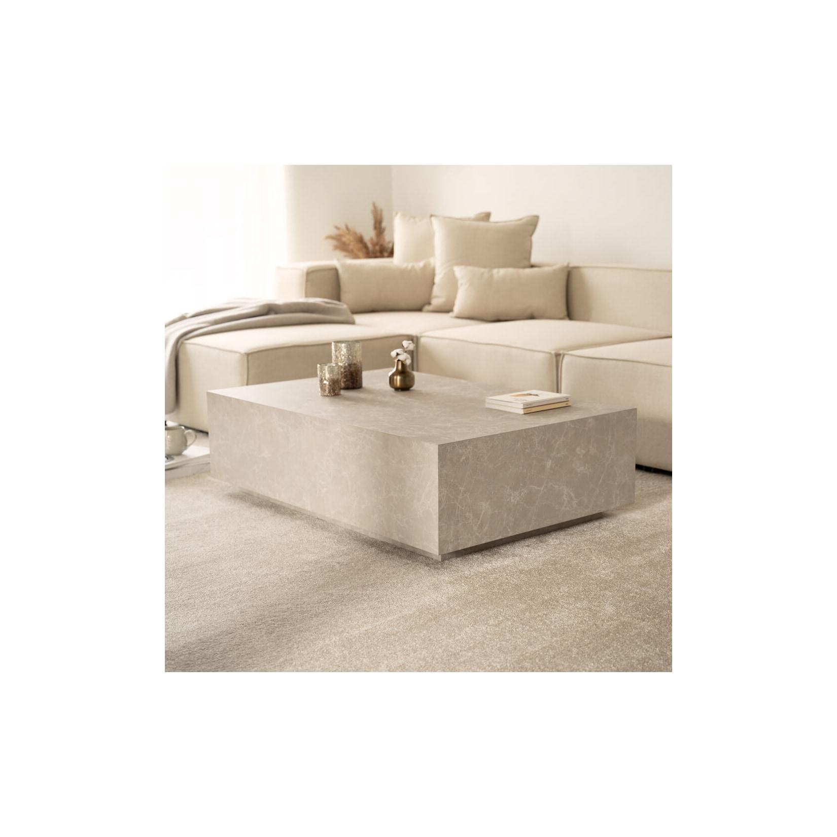 HOME DELUXE Couchtisch Marmor AMIRI XXL - 120 x 80 cm Sandstein