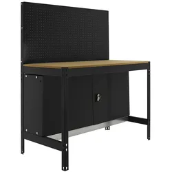 SimonRack Werkbank für Werkstatt, 910x610 mm, Lochwand und Schrank, Tragfähigkeit 400 kg, Schwarz - BT-2