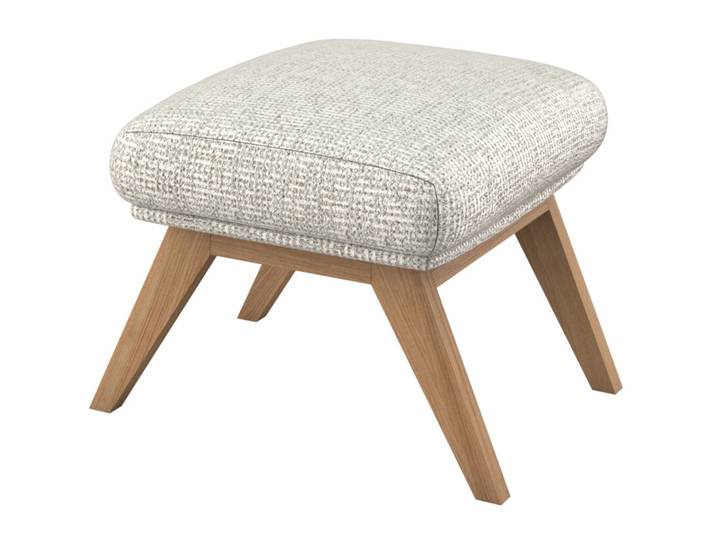 Hocker Holzfuss natur Alba Sandy Shell - Farbe: muschel - Material: Stoff - 38