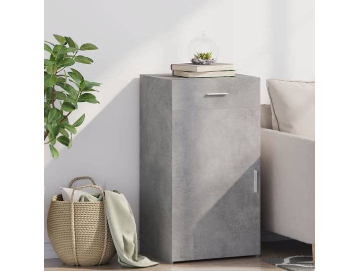 Gris Buffet gris béton 50x42 5x93 cm bois d'ingénierie - Meuble Rangement LV36639