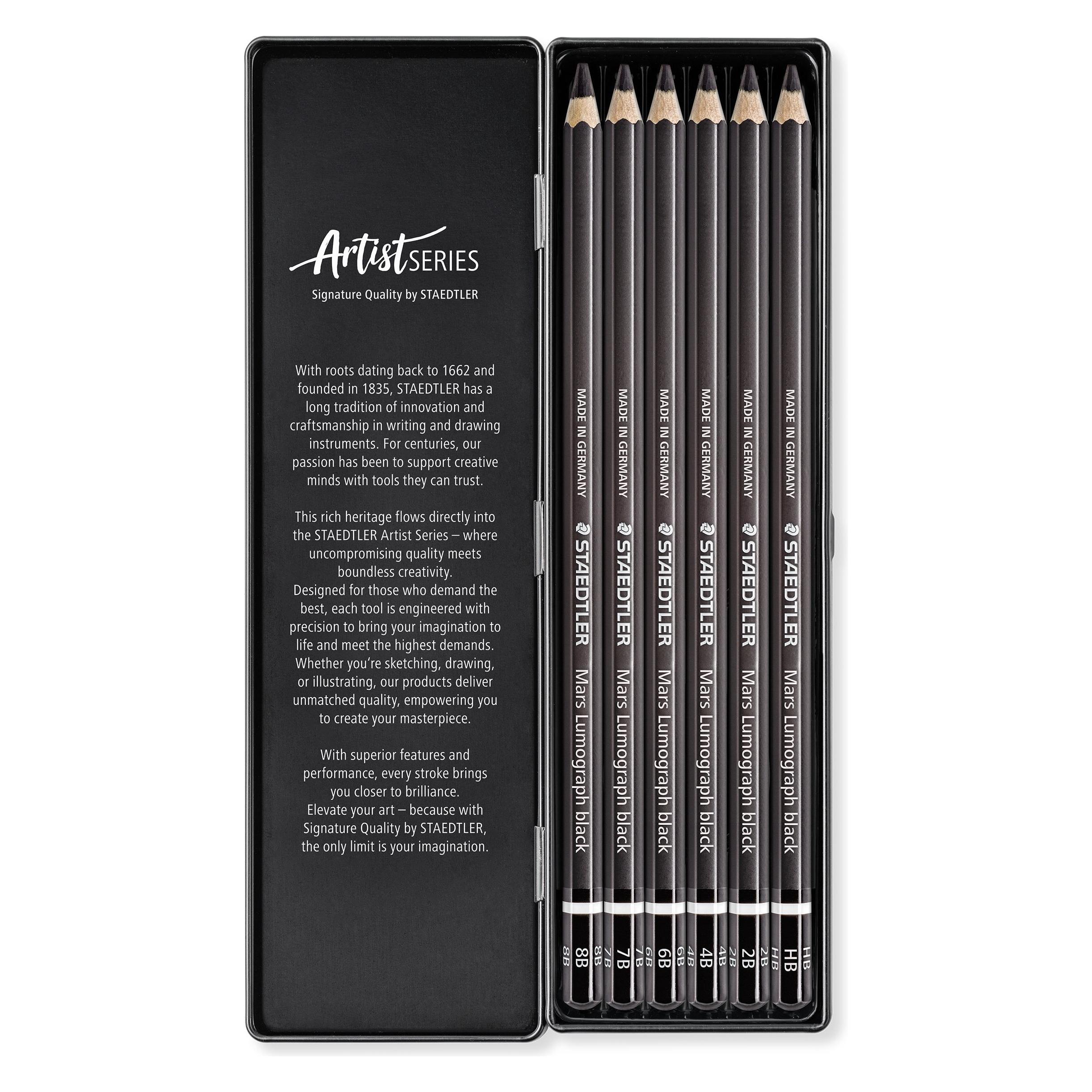 Staedtler Mars Lumograph 100B G6 (2B, 4B, 6B, 8B, 6x) (100B G6)