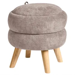 POUF mit Stauraum Chenillegewebe Taupe Hawley