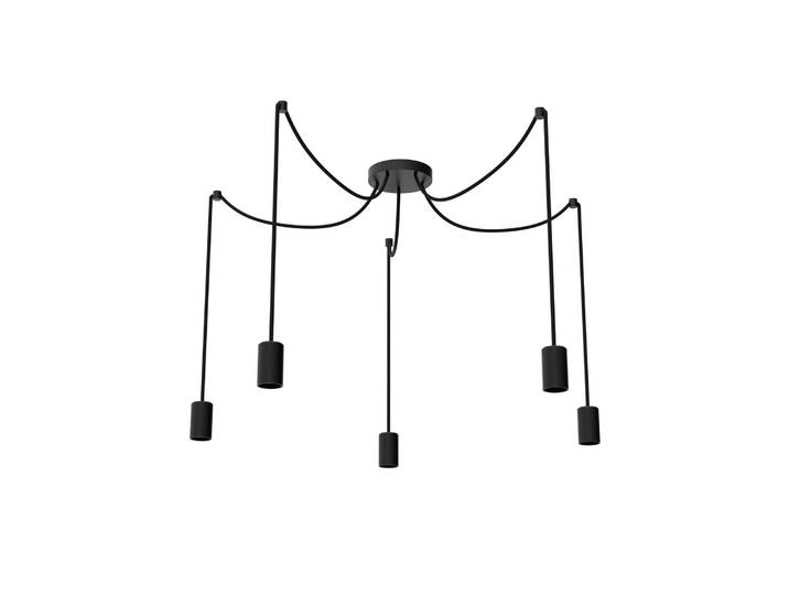 SEGULA Hängeleuchte Spyder 5 Wave, dimmbar, schwarz, für Wohn- / Esszimmer, Metall