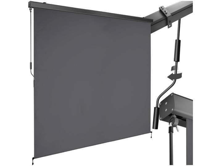 Store banne verticale ELOISE avec 2 supports muraux - 200 x 250 cm, gris foncé
