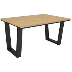 SKRAUT HOME Esszimmertisch, 140x90x74 cm, Für 6 Gäste, Stubentisch, Eiche Soft Mit U