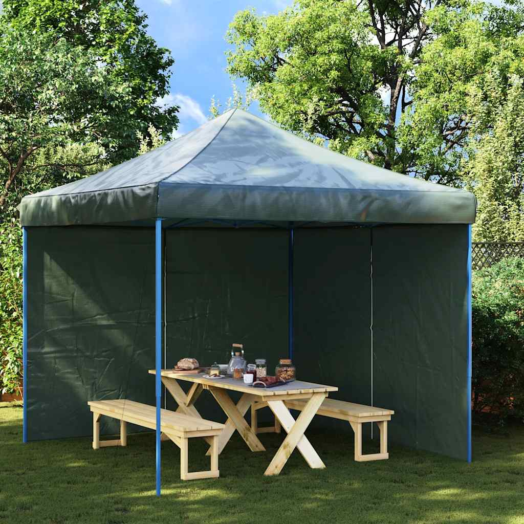 vidaXL Paredes de carpa para fiestas con cremallera 2 uds PE verde Verde
