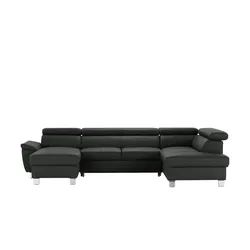 Primo Wohnlandschaft aus Echtleder Avola ¦ schwarz ¦ Maße (cm): B: 315 H: 90 T: 208.0