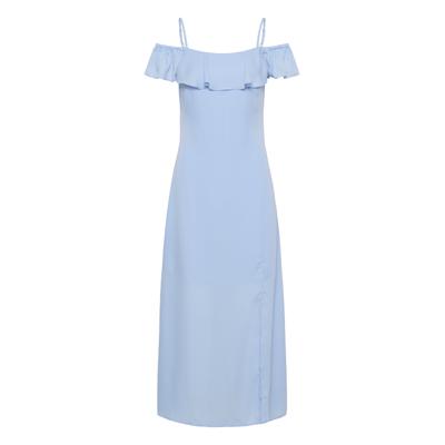 Midikleid KAFFE "Damen Kleid KAlorinda", Damen, Gr. 42, N-Gr, blau (kentucky blau cc), Obermaterial: 100% Polyester PES., Kleider Midikleid