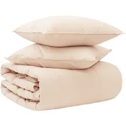vidaXL, Bettwäsche, Bettwäsche-Set 2 stk. 155 x 220 cm Für alle Jahreszeiten Beige (Bettwäsche Set, 155 x 220 cm, 80 x 80 cm)